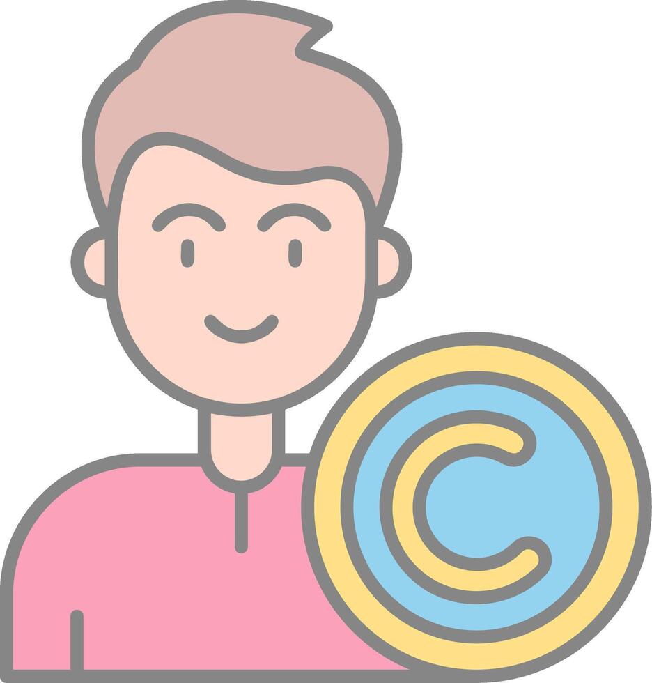 Copyright Line Filled Light Icon vector