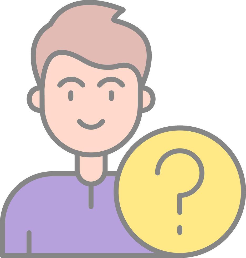 Question Line Filled Light Icon vector