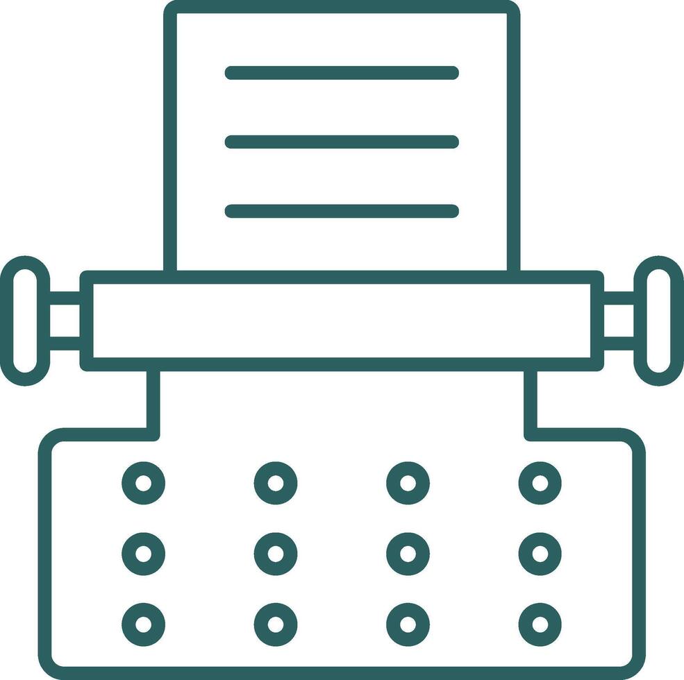 Typewriter Line Gradient Icon vector