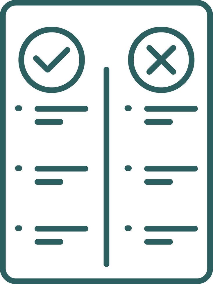 Pros And Cons Line Gradient Icon vector