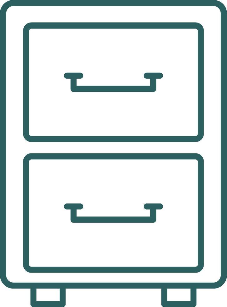 Filling Cabinet Line Gradient Icon vector
