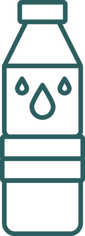 icono de gradiente de línea de botella de agua vector