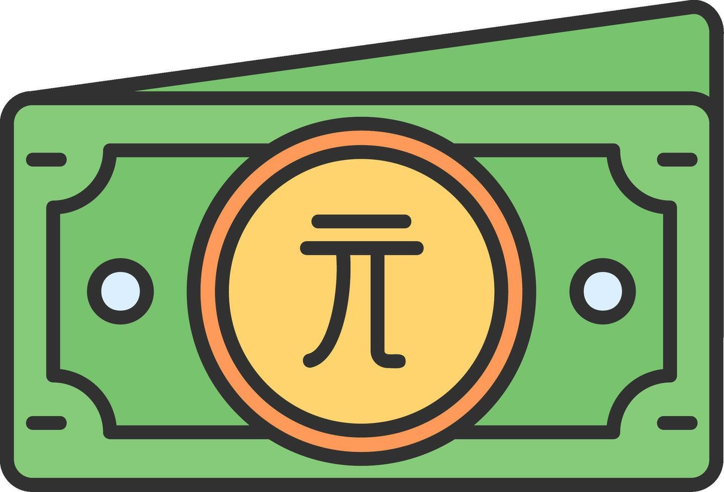 New taiwan dollar Line Filled Light Icon vector