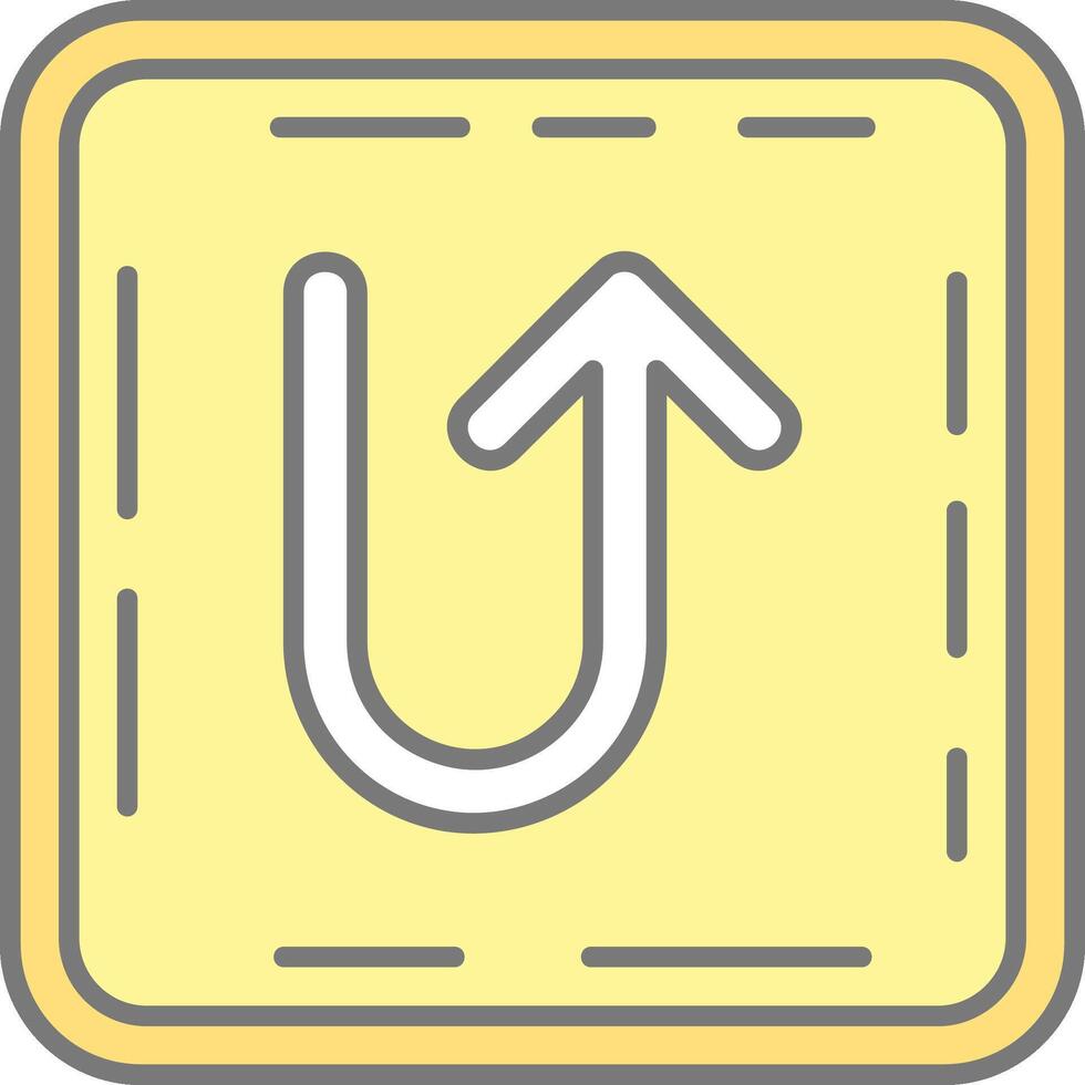 U turn Line Filled Light Icon vector