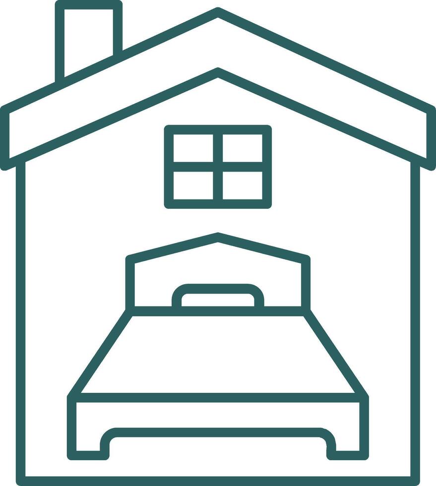 Bedroom Line Gradient Icon vector
