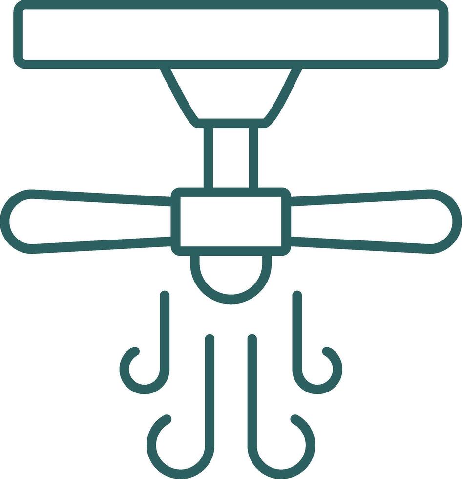 Ceiling Fan Line Gradient Icon vector