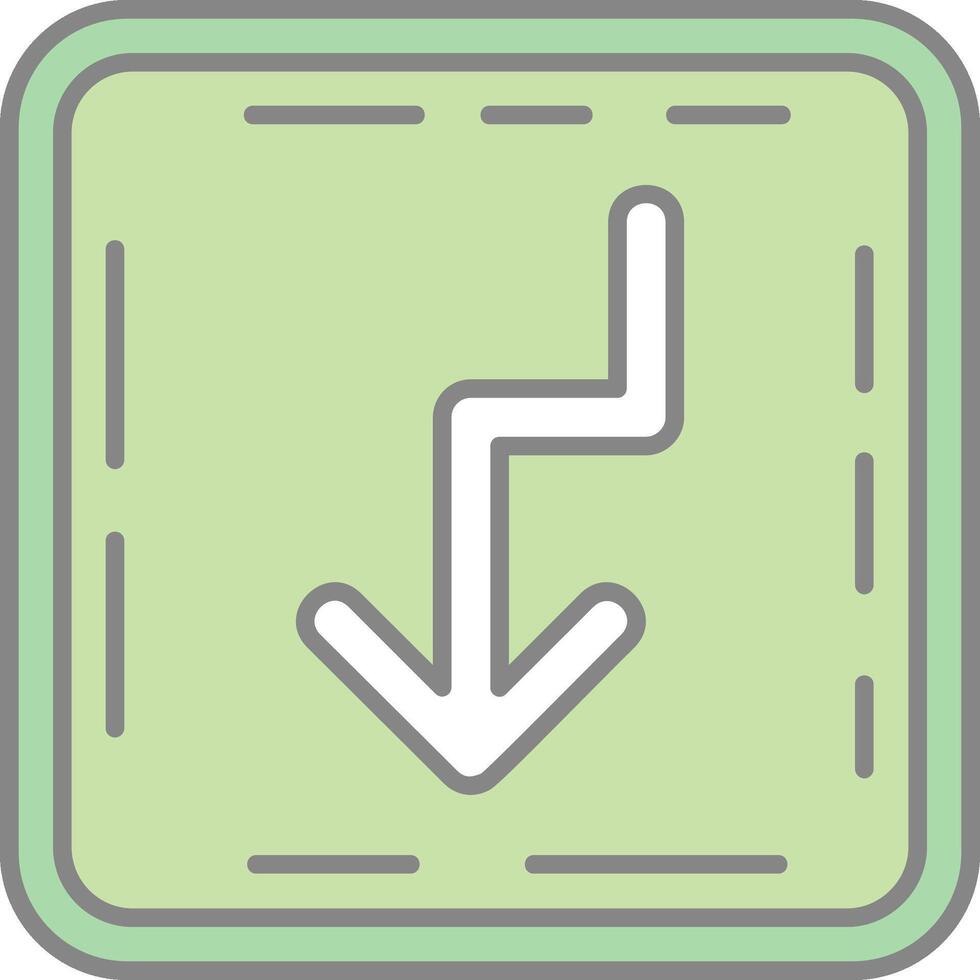 U turn Line Filled Light Icon vector