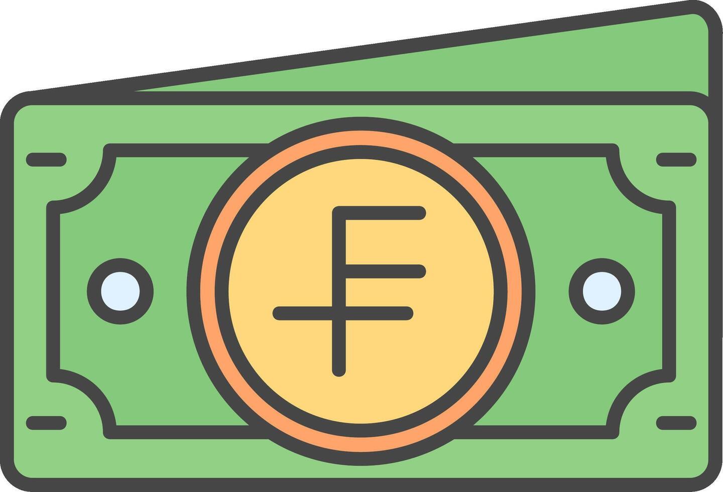 Swiss franc Line Filled Light Icon vector