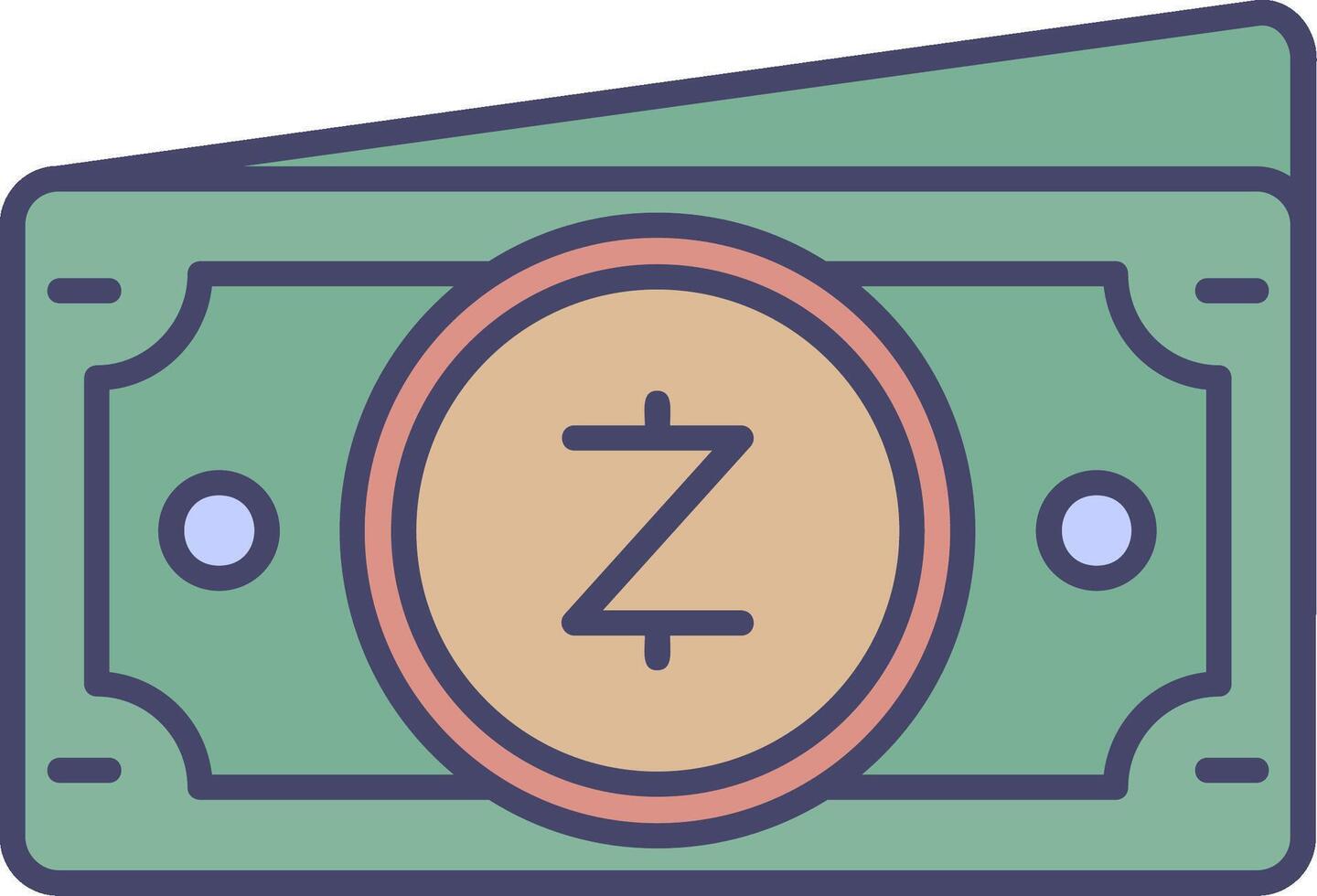 Zcash Line Filled Light Icon vector
