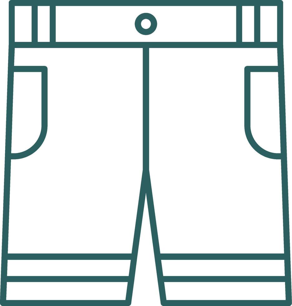 icono de degradado de línea de pantalones cortos vector