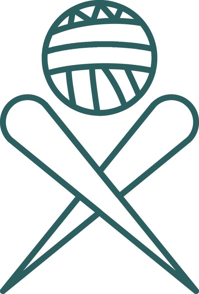 Knitting Needles Line Gradient Icon vector