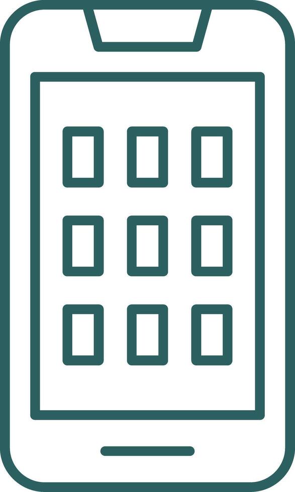 Mobile Line Gradient Icon vector