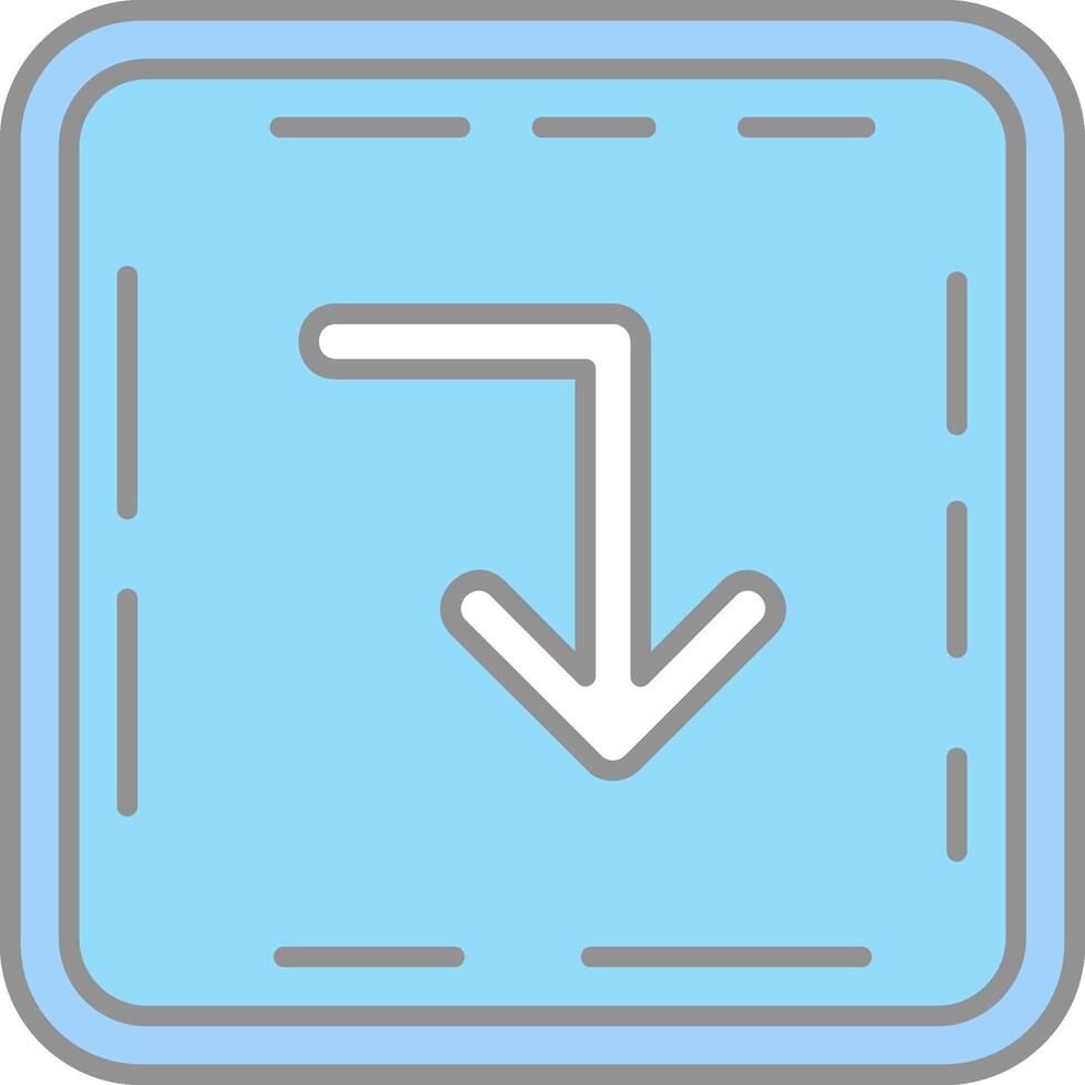Turn down Line Filled Light Icon vector