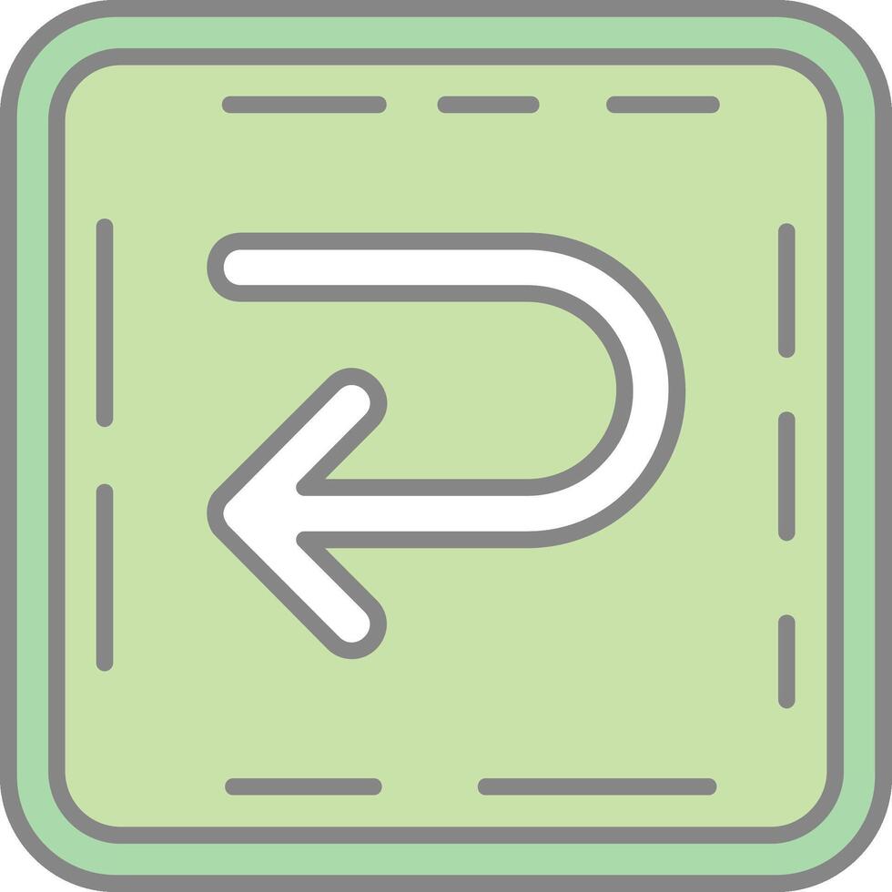U turn Line Filled Light Icon vector