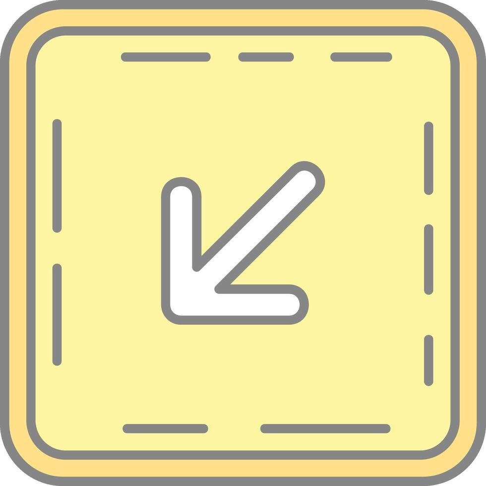 Down left arrow Line Filled Light Icon vector