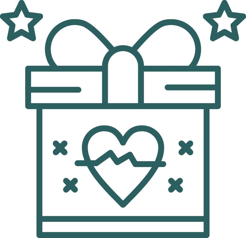 Gift Line Gradient Icon vector