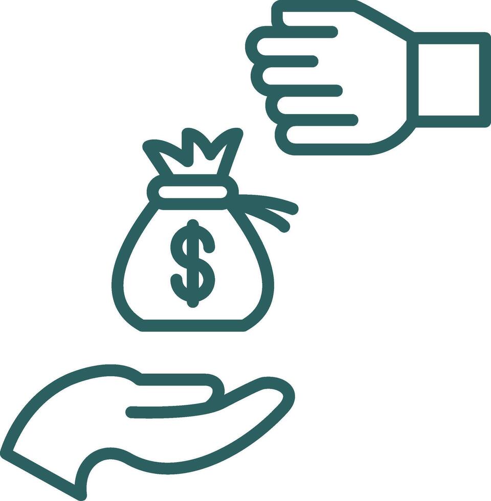 Bribery Line Gradient Icon vector
