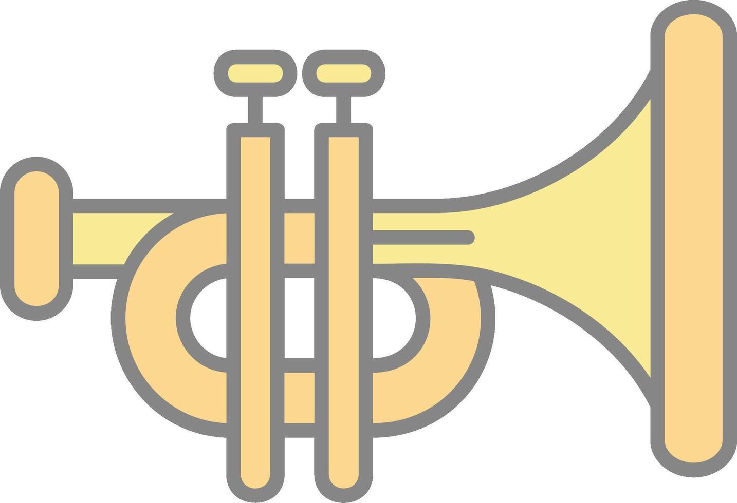 Trumpet Line Filled Light Icon vector