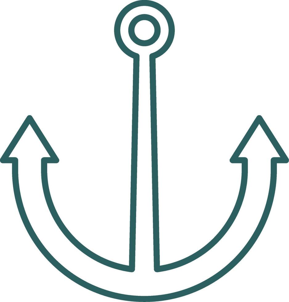 Anchor Line Gradient Icon vector