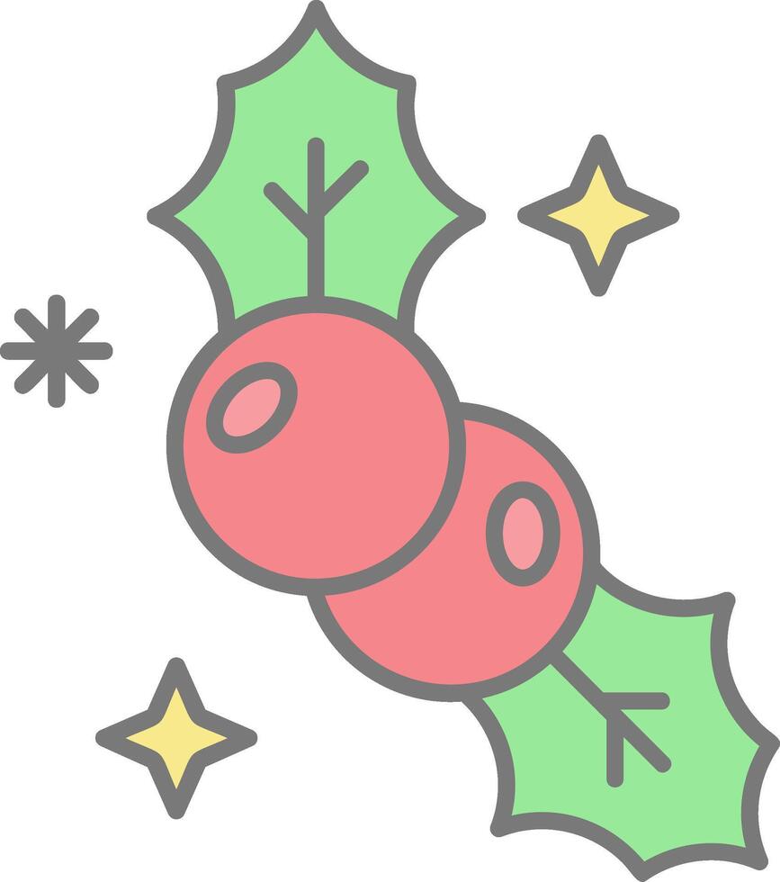 Mistletoe Line Filled Light Icon vector