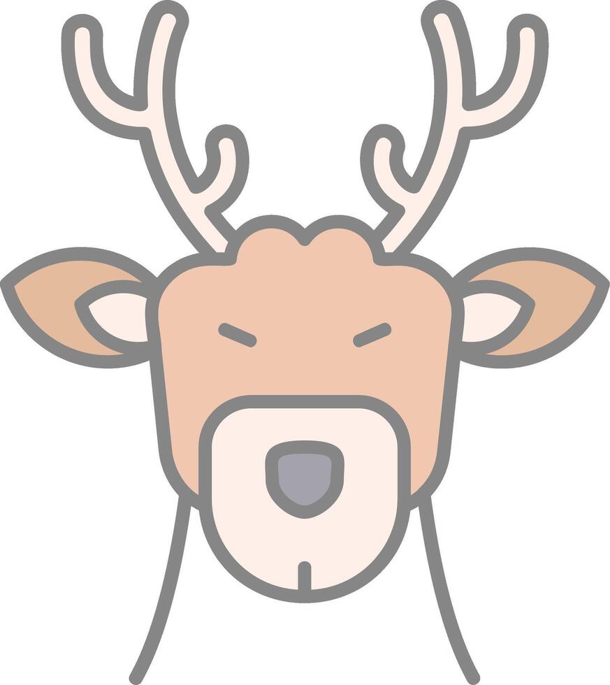 Deer Line Filled Light Icon vector