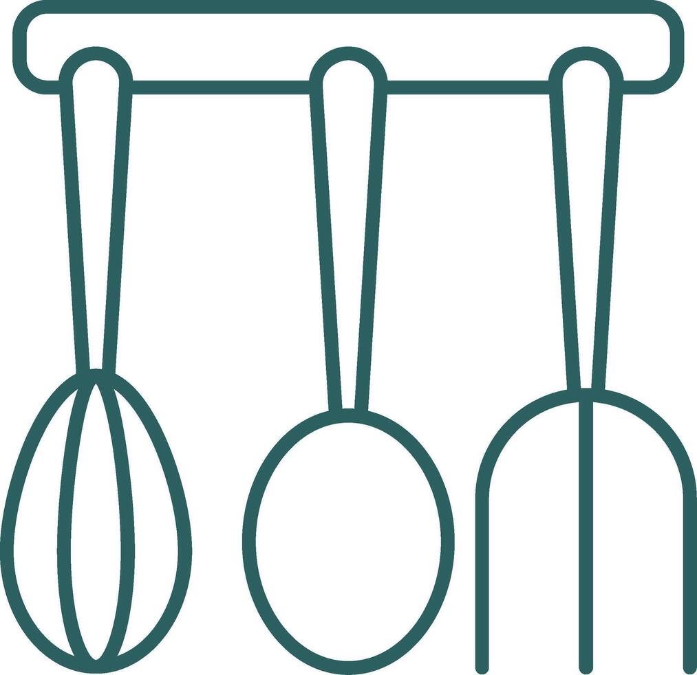 cocina utensilios línea degradado icono vector