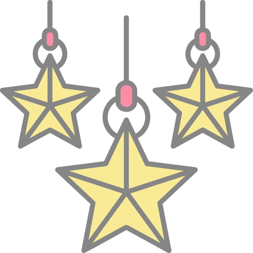 Navidad estrella línea lleno ligero icono vector