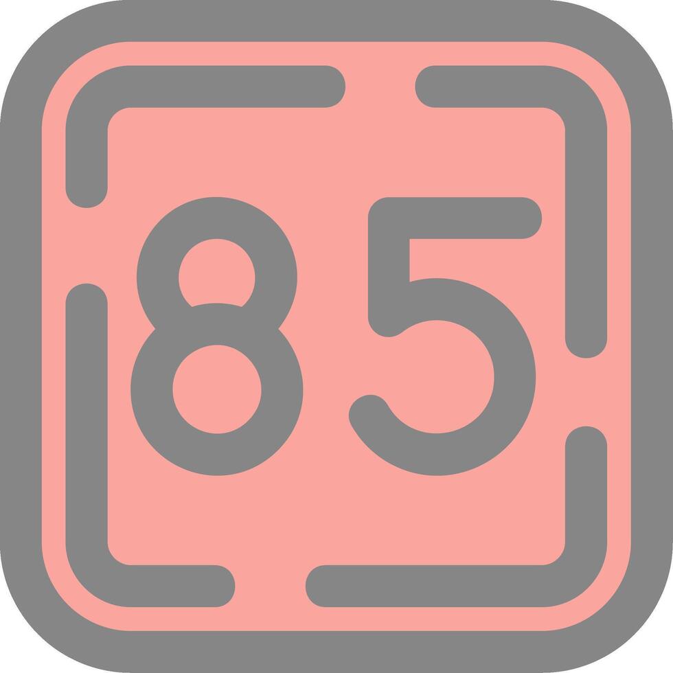 Eighty Five Line Filled Light Icon vector