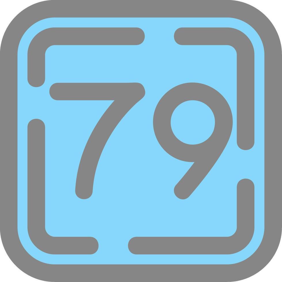 Seventy Nine Line Filled Light Icon vector