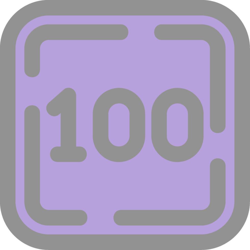 One Hundred Line Filled Light Icon vector