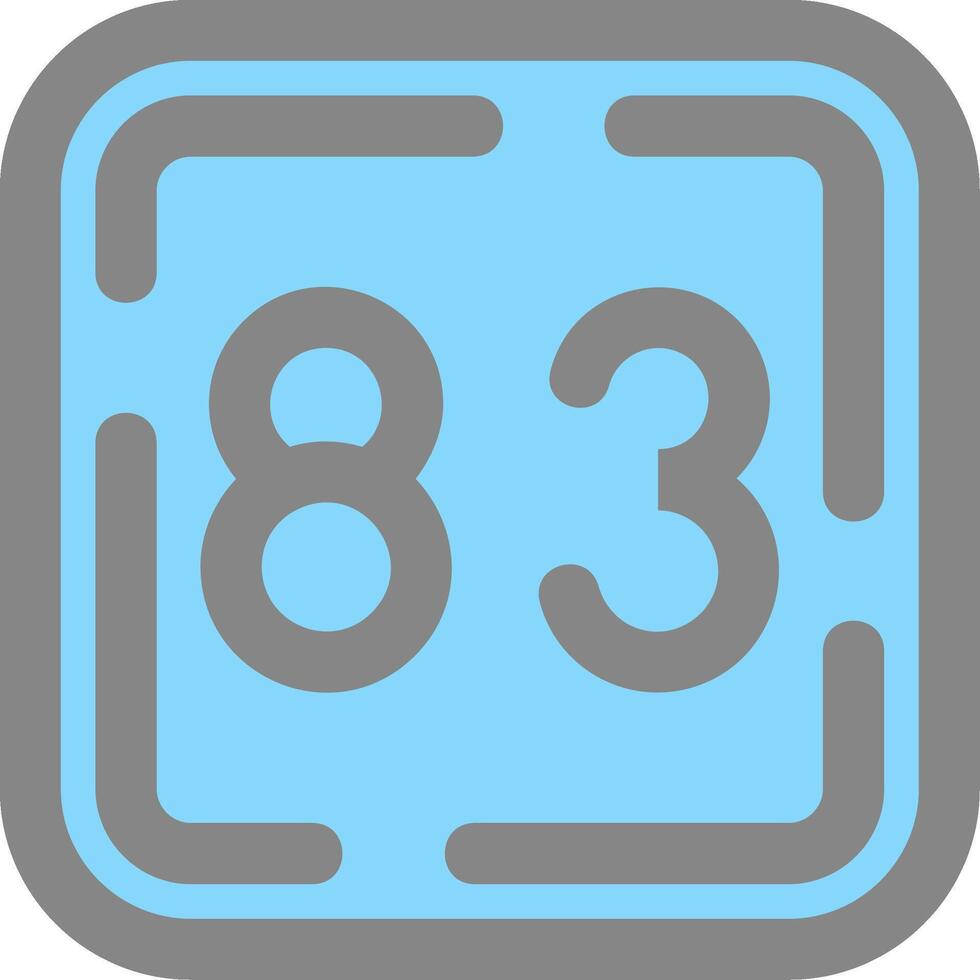Eighty Three Line Filled Light Icon vector