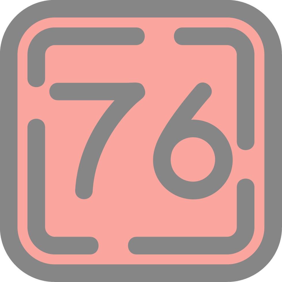 Seventy Six Line Filled Light Icon vector