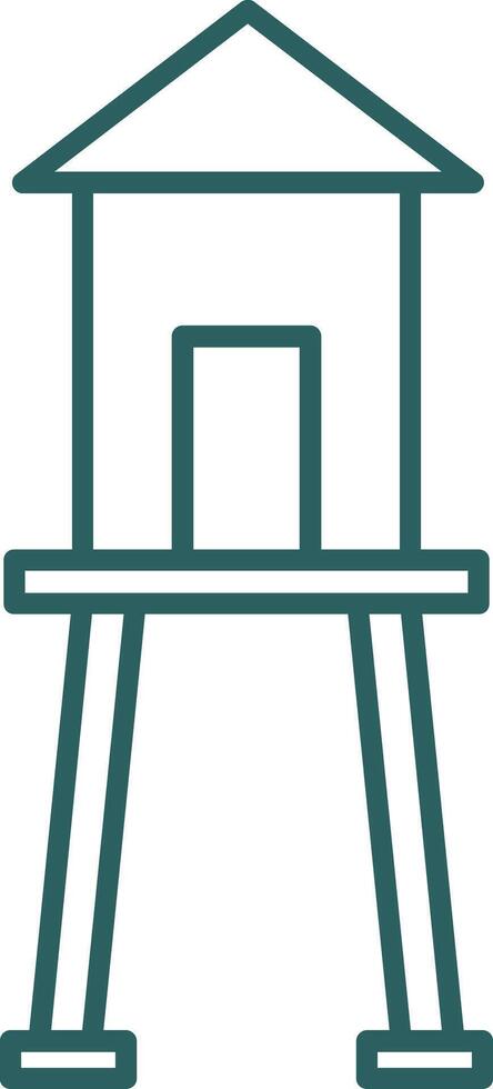 Water Tower Line Gradient Icon vector