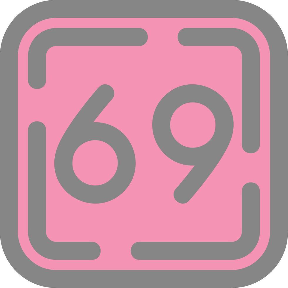 Sixty Nine Line Filled Light Icon vector