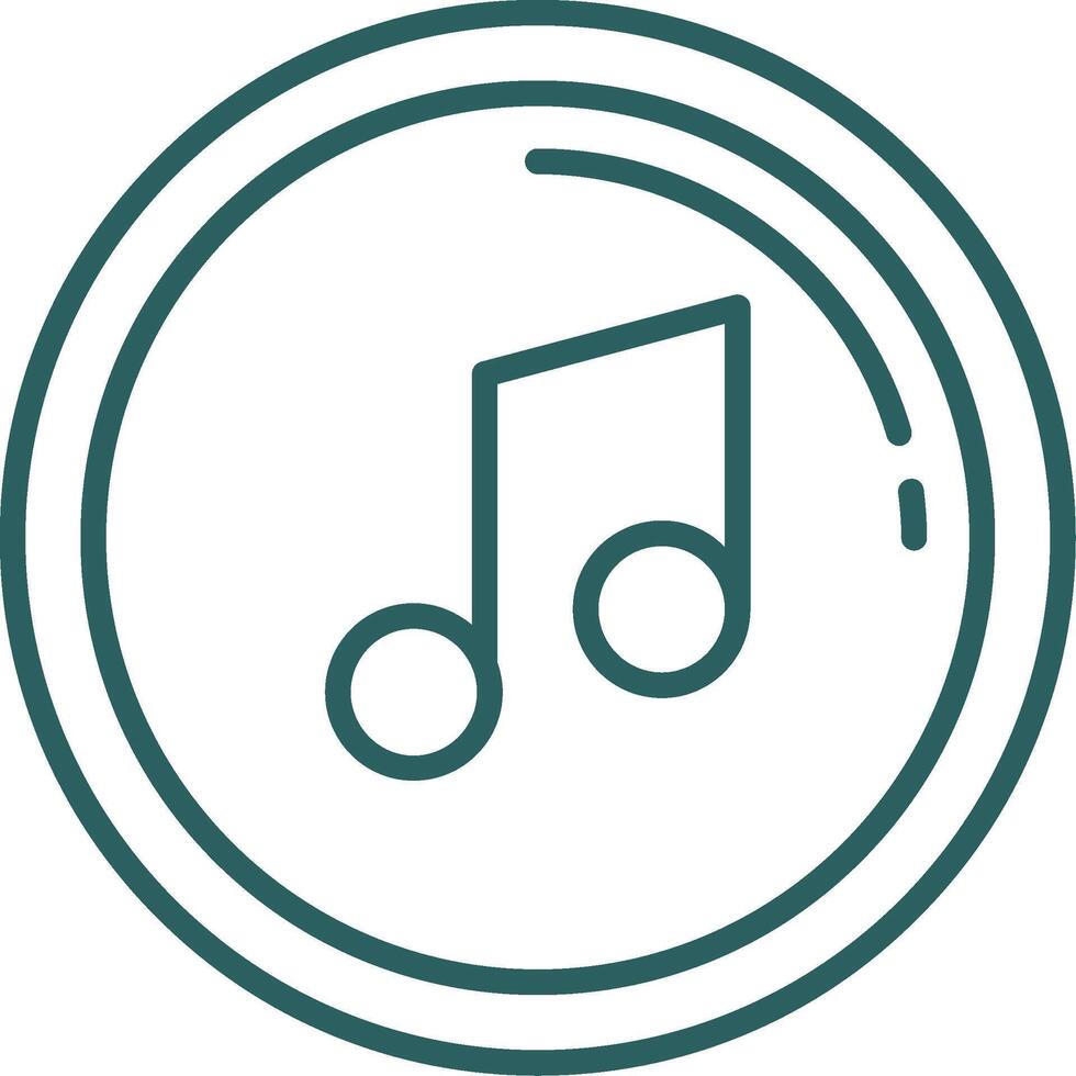 Music Note Line Gradient Icon vector
