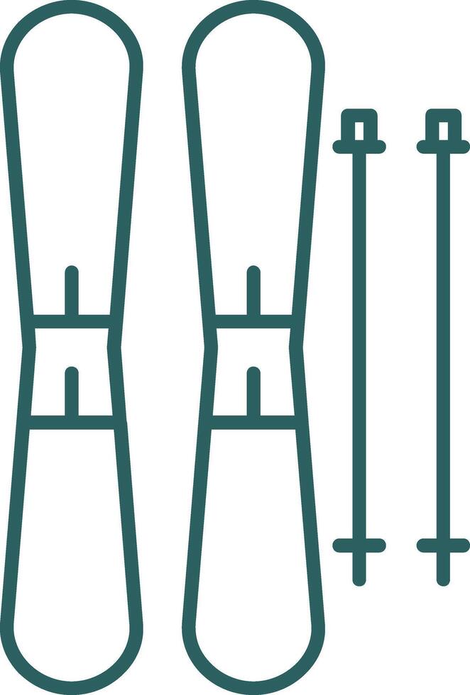 Skis Line Gradient Icon vector