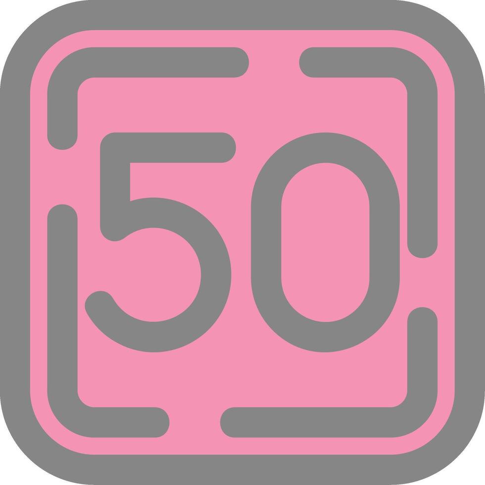 Fifty Line Filled Light Icon vector