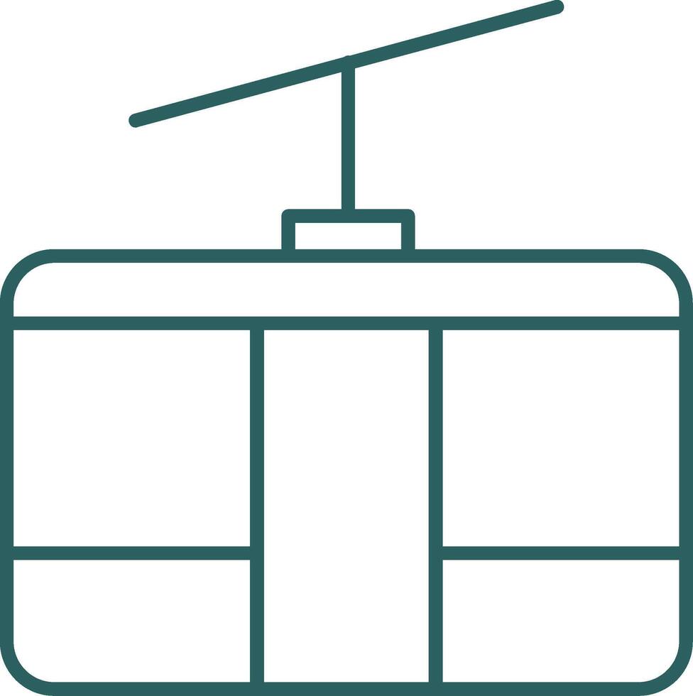 Cableway Line Gradient Icon vector