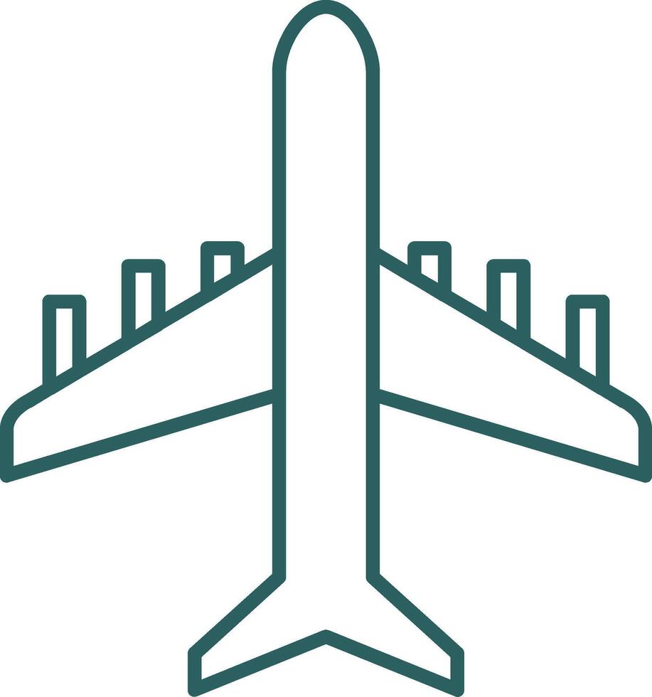 Plane Line Gradient Icon vector