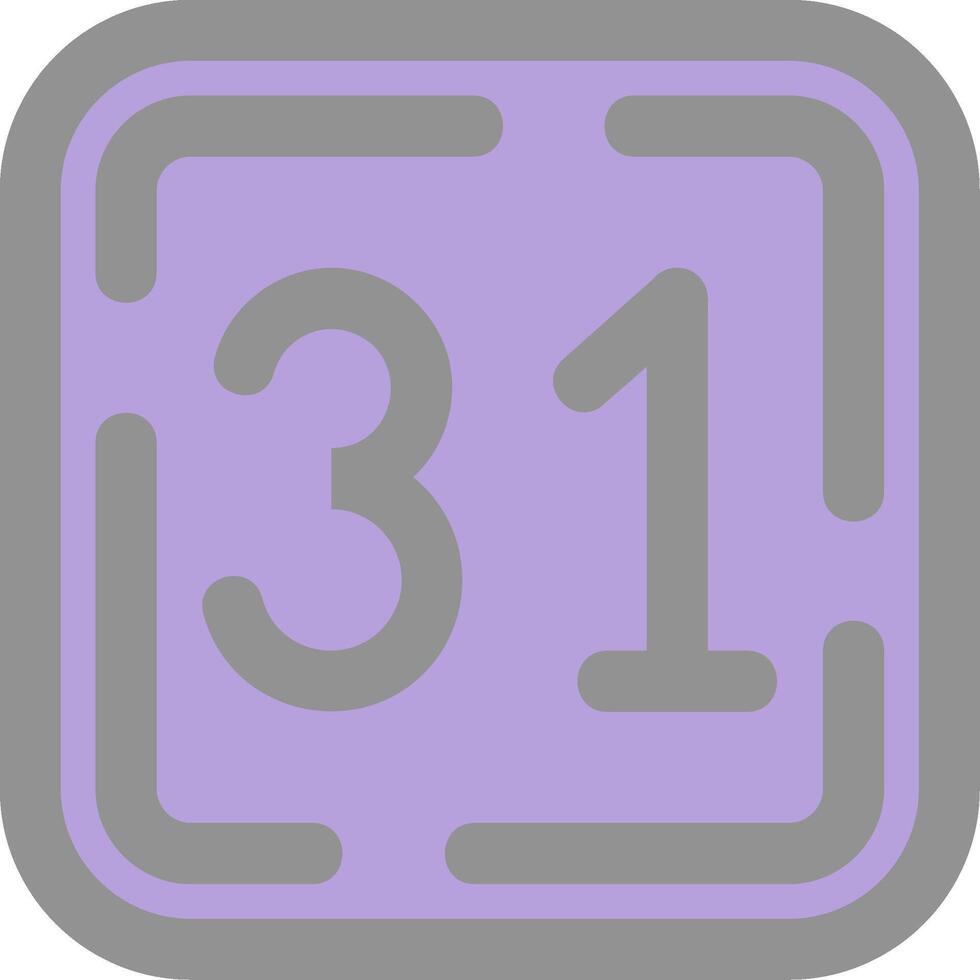 Thirty One Line Filled Light Icon vector