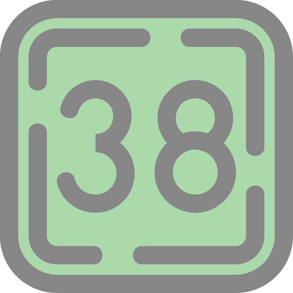 Thirty Eight Line Filled Light Icon vector