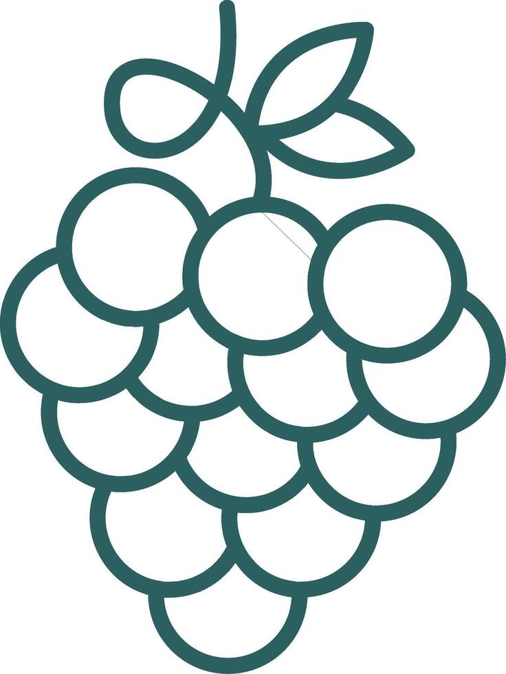Zinfandel Grapes Line Gradient Icon vector