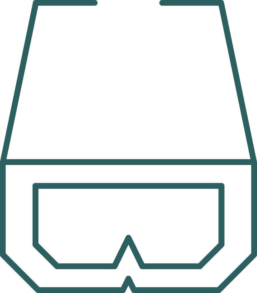 icono de degradado de línea de gafas 3d vector