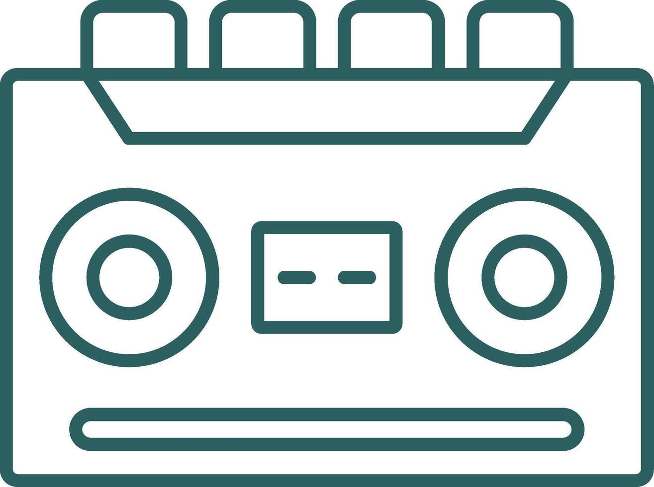 Cassette Recorder Line Gradient Icon vector