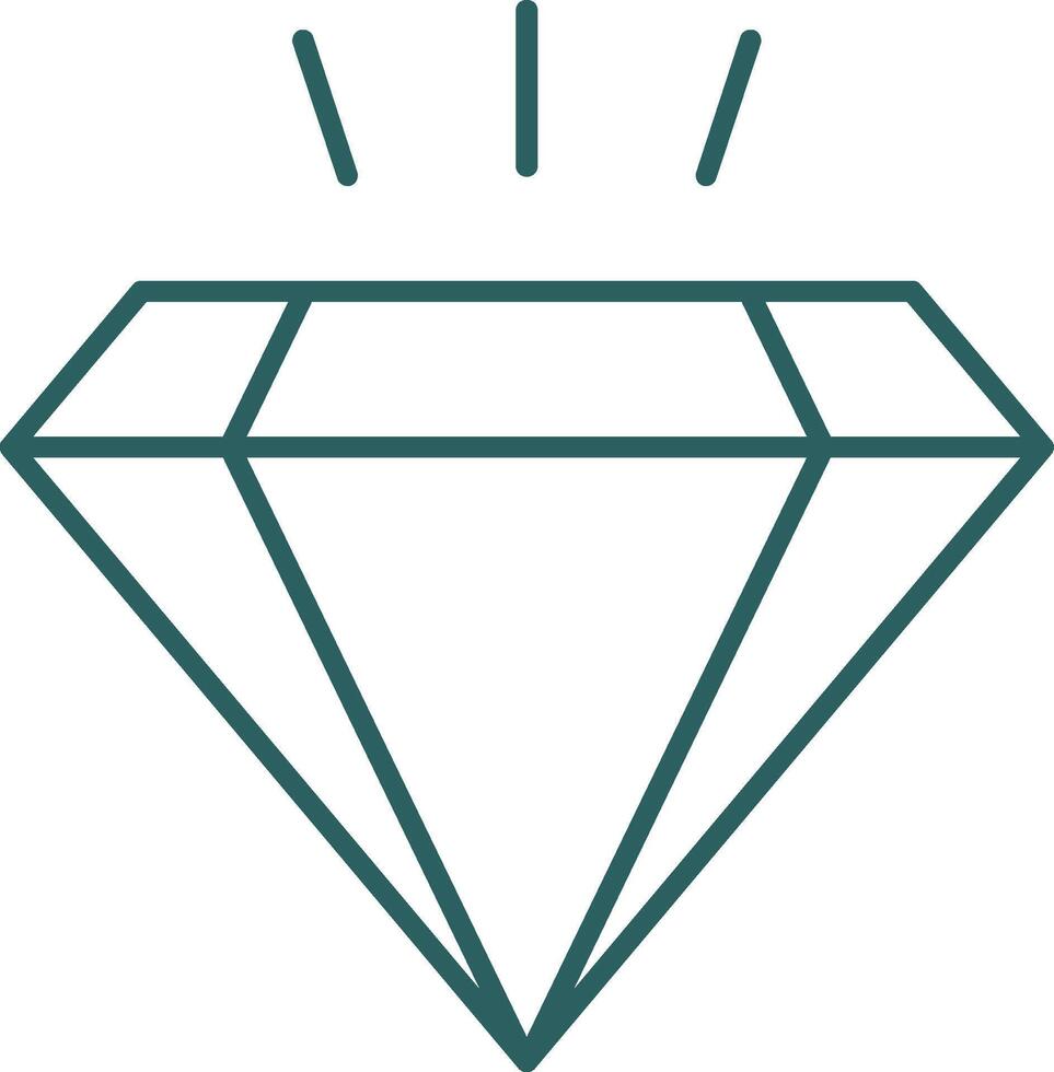 Diamond Line Gradient Icon vector
