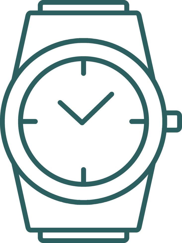 elegante reloj línea degradado icono vector