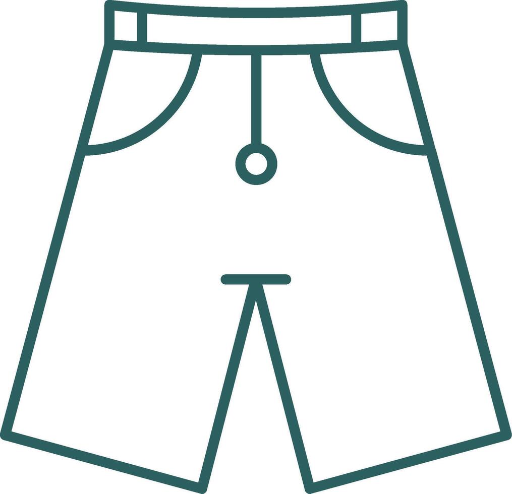 icono de degradado de línea de pantalones cortos vector