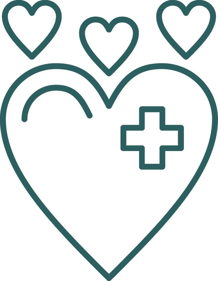 Heart Line Gradient Icon vector