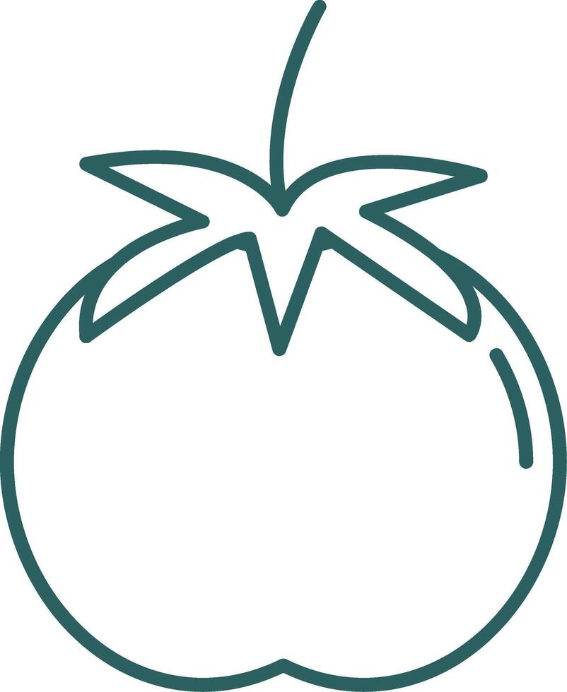 icono de gradiente de línea de tomate vector