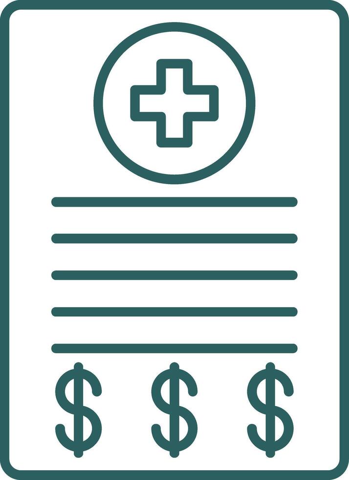 Medical Bill Line Gradient Icon vector